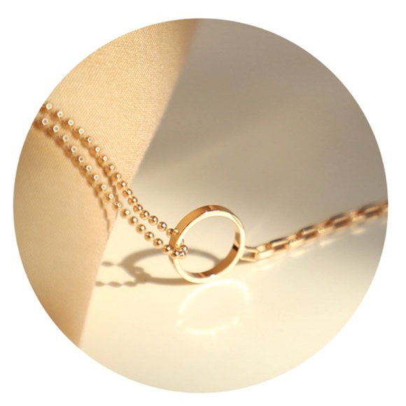 S925 Minimalist Gold Circle Bracelet - Picture 5 of 9